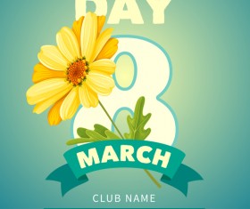 Womens day party flyer template vector material 05