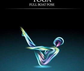 Yoga pose abstract design vector 01