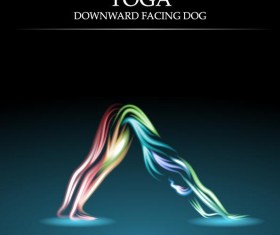 Yoga pose abstract design vector 03