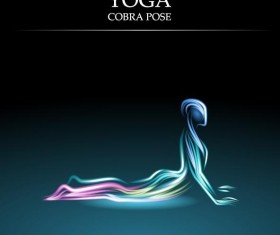 Yoga pose abstract design vector 04