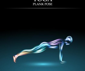 Yoga pose abstract design vector 05