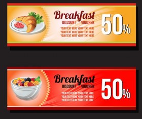 breakfast discount voucher template vector