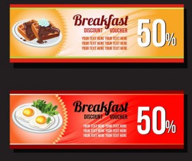 breakfast voucher template vector
