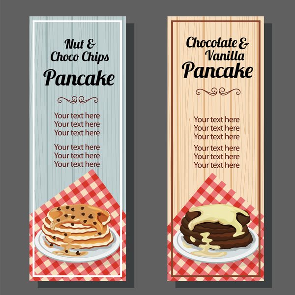 chocolate pancake vertical banner vector
