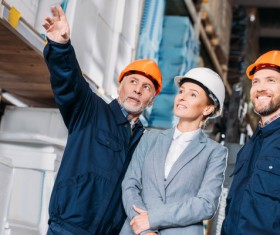 female supervisor to check the logistics warehouse Stock Photo 02