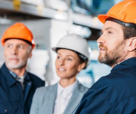 female supervisor to check the logistics warehouse Stock Photo 03