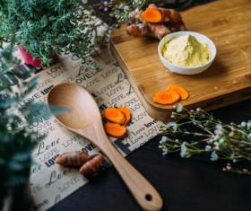 food preparation with traditional herbs Stock Photo