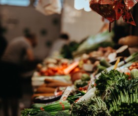 fresh vegetables in asian market Stock Photo