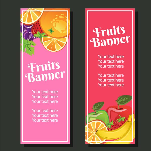 fruit vertical banner vector