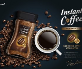 lnstant coffee poster template vectors 02