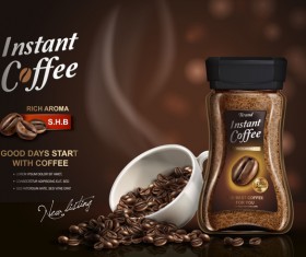 lnstant coffee poster template vectors 04