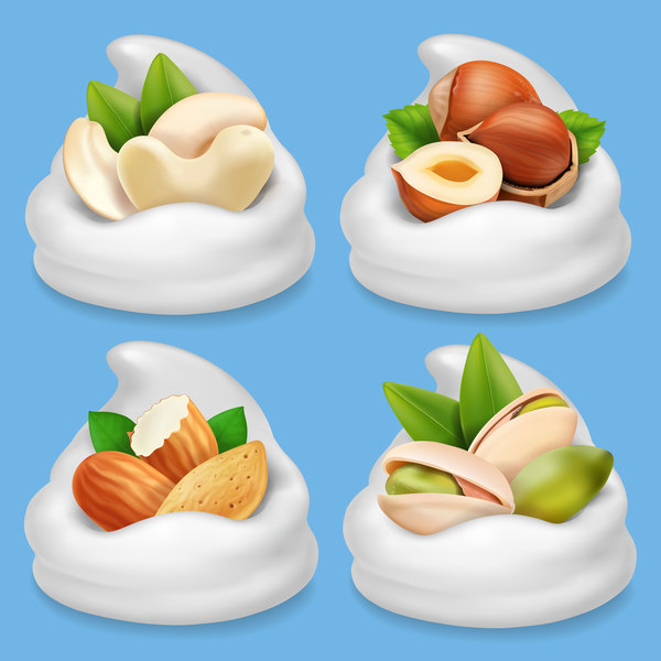 milk with nut vector material
