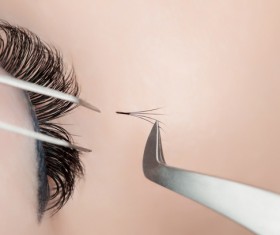 paste false eyelashes Stock Photo 01