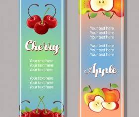 vertical banner of cherry apple vector