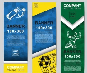3 Kind Vertical football banner vector