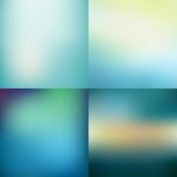 4 Kind blue blurs background vector