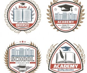4 Kind vintage school labels vector