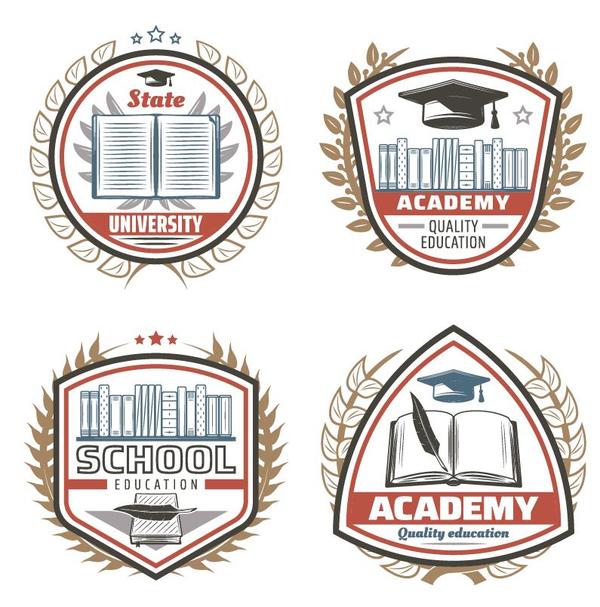 4 Kind vintage school labels vector