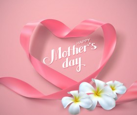 8 march card with pink ribbon bows vector