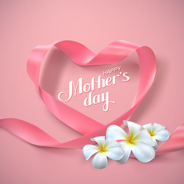 8 march card with pink ribbon bows vector