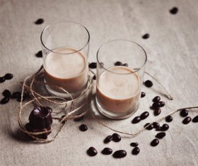Add ice Irish cream liqueur Stock Photo 01