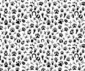 Animals footprint seamless pattern design vectors