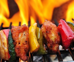 Assorted vegetable kebabs Stock Photo 01