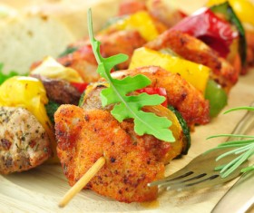 Assorted vegetable kebabs Stock Photo 02