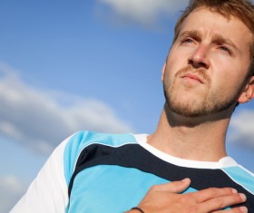 Athlete Oath oath of allegiance a vow Stock Photo