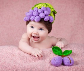 Baby wearing a knit cap Stock Photo 05