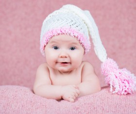 Baby wearing a knit cap Stock Photo 12