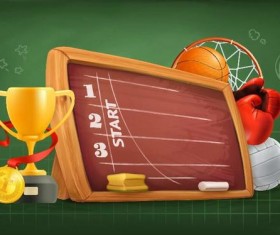 Back to school background with green chalkboard vector 03