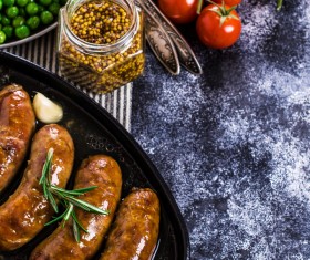 Baked meat sausages Stock Photo 02
