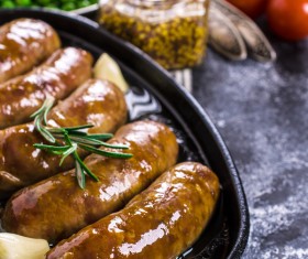 Baked meat sausages Stock Photo 04
