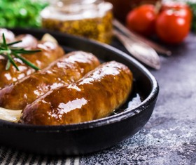 Baked meat sausages Stock Photo 05
