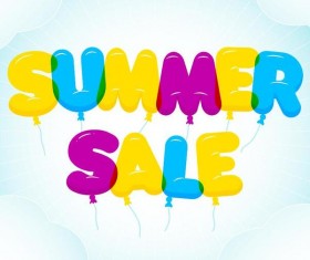 Balloon summer sale text design vector