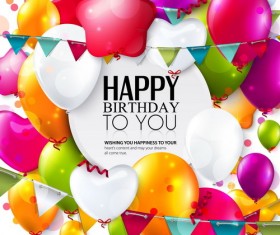 Balloon with birthday card design vectors