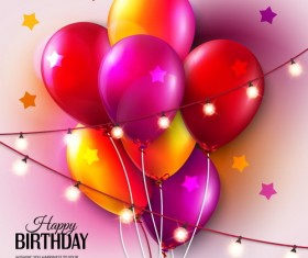 Balloon with light bulb decor birthday background vector