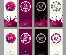 Banner wine design vectors set