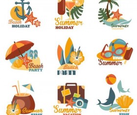 Beach summer labels design vector