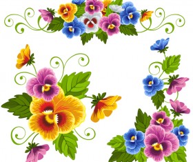Beautiful flower decorative vectors