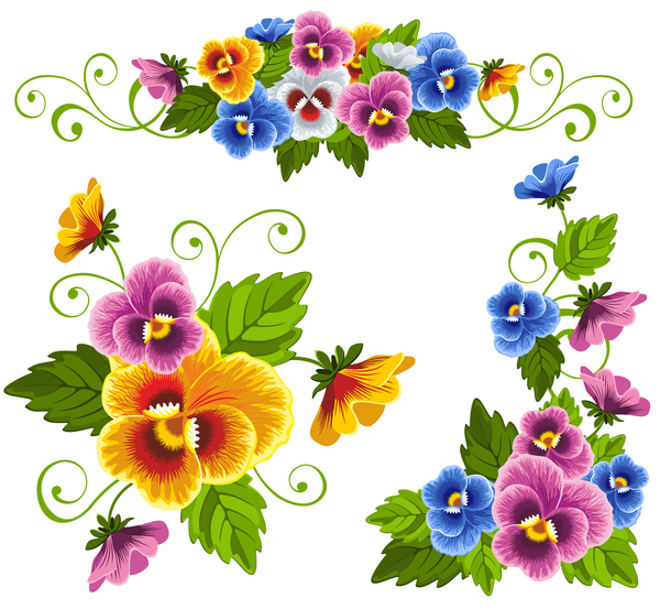 Beautiful flower decorative vectors