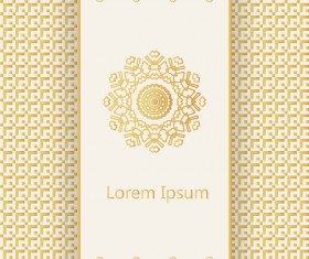 Beige background with golden decor pattern vector 01