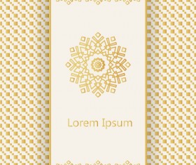 Beige background with golden decor pattern vector 02