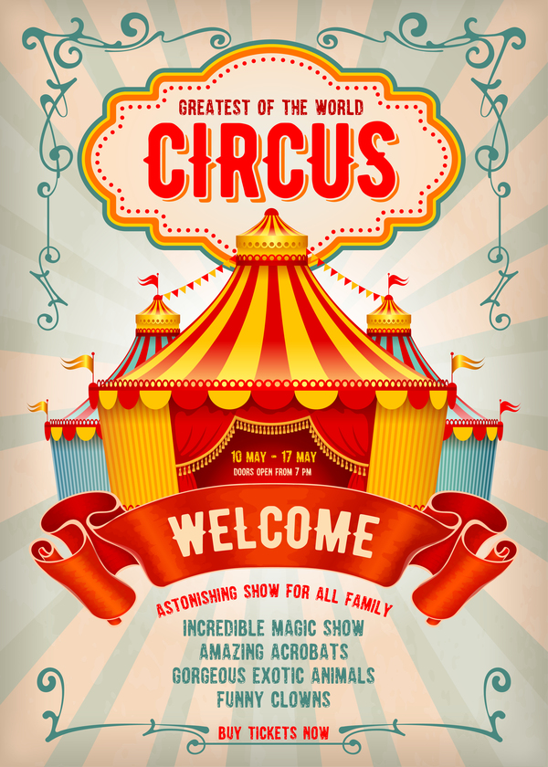 Beige carnival poster template vector 02
