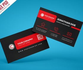 Black Company Business Card PSD Template