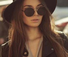 Black Dress Up Simple Fashionable Woman Stock Photo