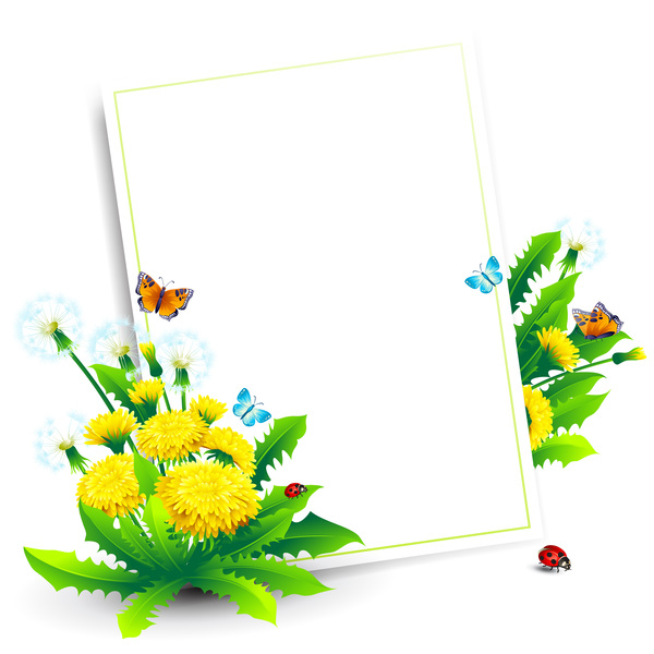 Blank paper with daisy dandelion vector