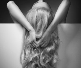 Blonde curls Beautiful woman Stock Photo 01