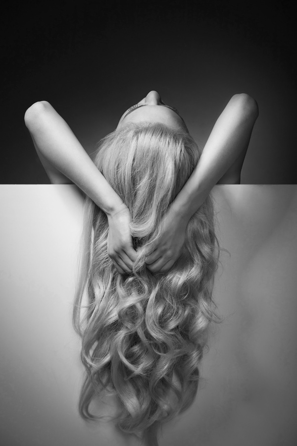 Blonde curls Beautiful woman Stock Photo 01